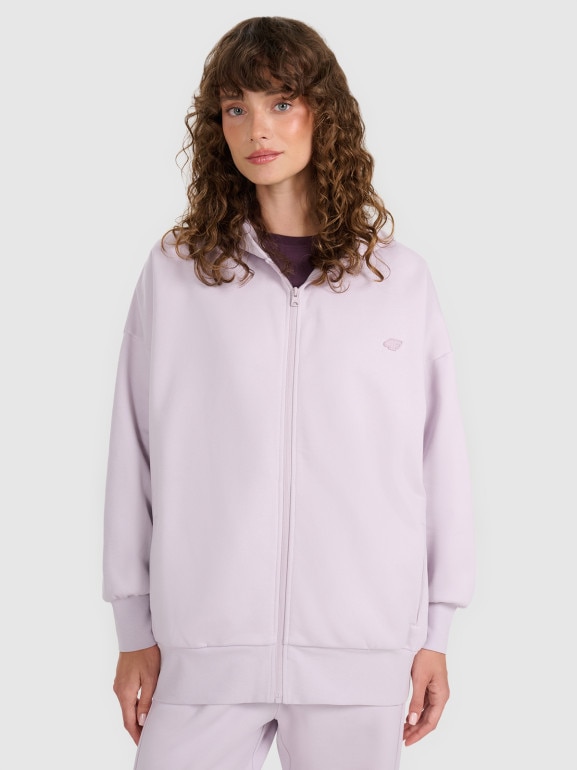 Damska bluza rozpinana z kapturem 4F 4FWAW25TSWSF1886 - fioletowa