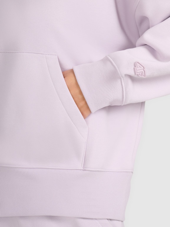 Damska bluza nierozpinana z kapturem 4F 4FWAW25TSWSF1887 - fioletowa