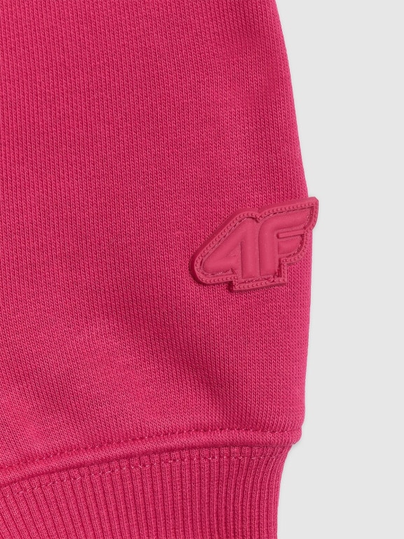 Damska bluza nierozpinana z kapturem 4F 4FWAW25TSWSF1887 - różowa