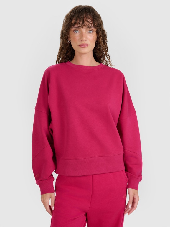 Damska bluza nierozpinana bez kaptura 4F 4FWAW25TSWSF1888 - różowa