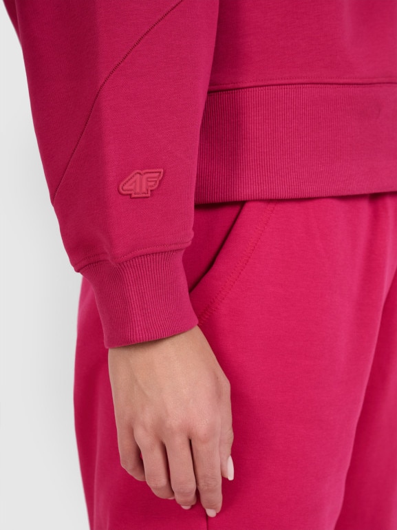 Damska bluza nierozpinana bez kaptura 4F 4FWAW25TSWSF1888 - różowa