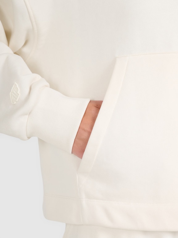 Damska bluza nierozpinana bez kaptura 4F 4FWAW25TSWSF1889 - beżowa