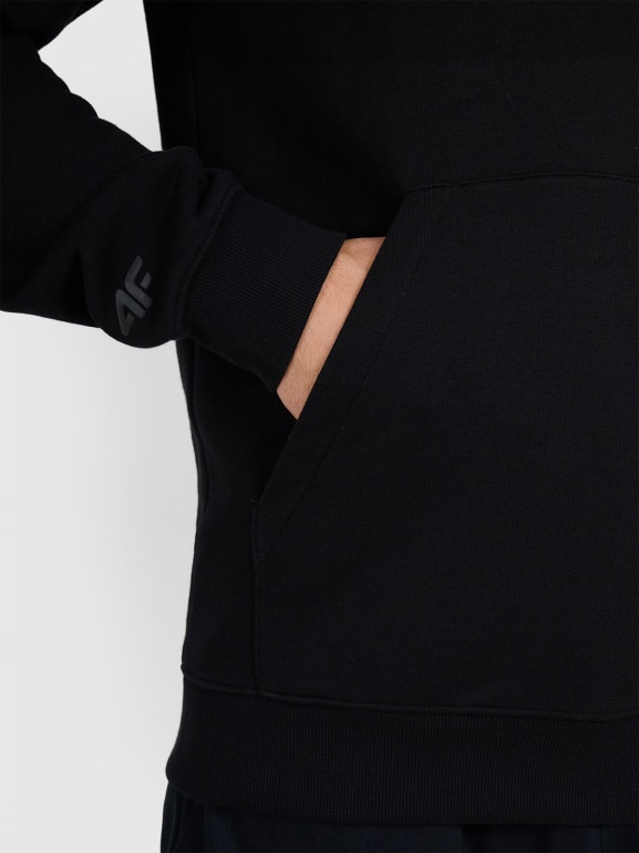 Męska bluza nierozpinana bez kaptura 4F 4FWAW25TSWSM1902 - czarna