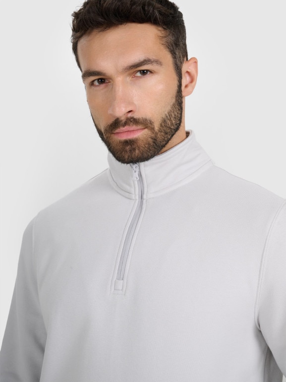 Męska bluza nierozpinana bez kaptura 4F 4FWAW25TSWSM1902 - szara