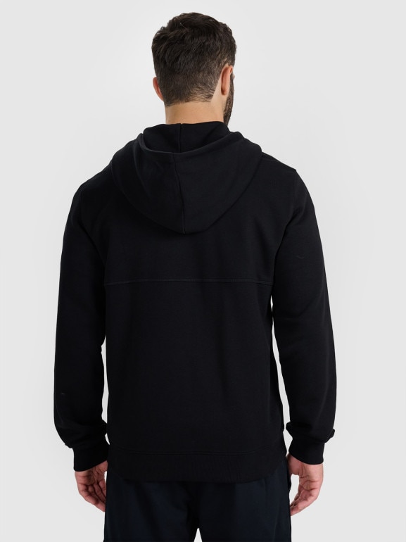 Męska bluza rozpinana z kapturem 4F 4FWAW25TSWSM1903 - czarna