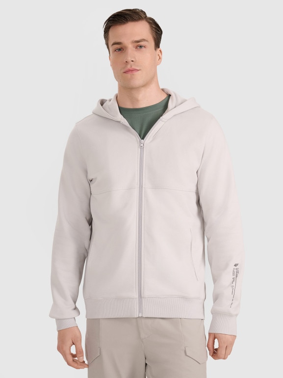 Męska bluza rozpinana z kapturem 4F 4FWAW25TSWSM1903 - szara