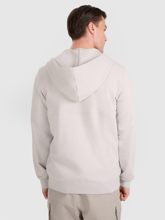 Męska bluza rozpinana z kapturem 4F 4FWAW25TSWSM1903 - szara