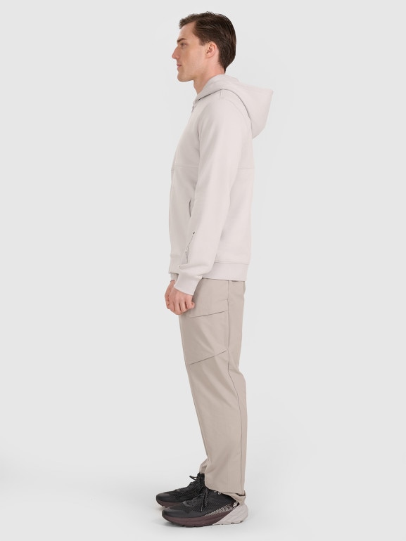 Męska bluza rozpinana z kapturem 4F 4FWAW25TSWSM1903 - szara