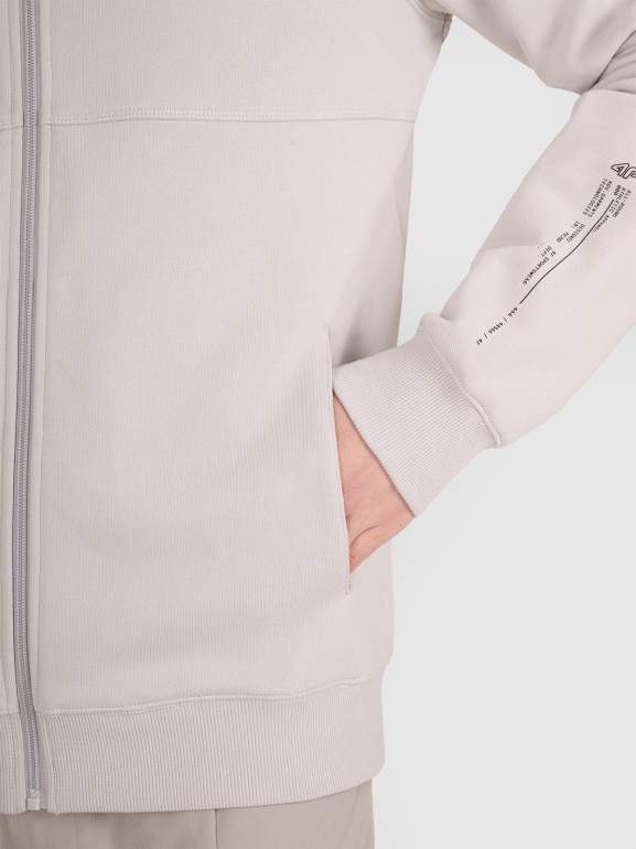 Męska bluza rozpinana z kapturem 4F 4FWAW25TSWSM1903 - szara