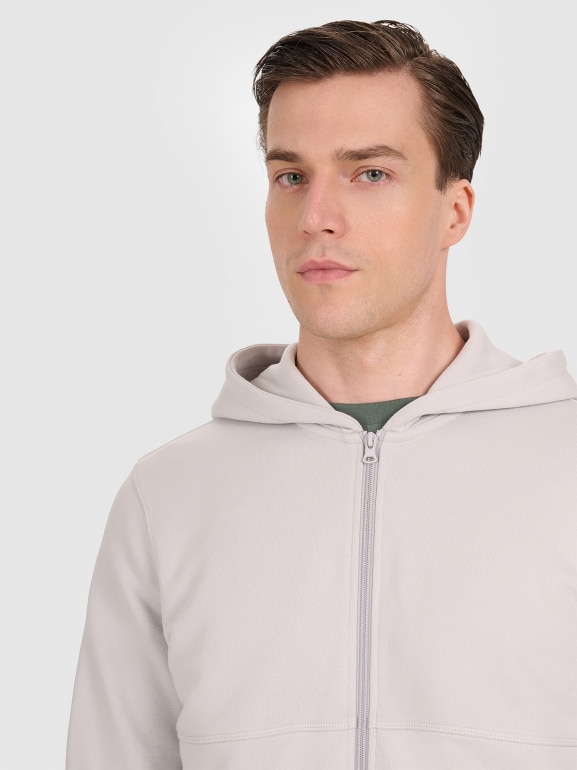 Męska bluza rozpinana z kapturem 4F 4FWAW25TSWSM1903 - szara