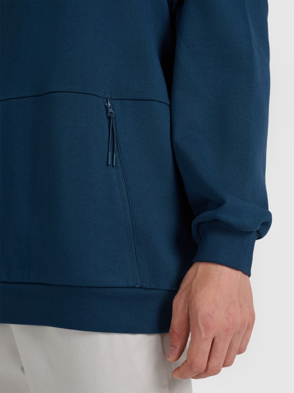 Męska bluza nierozpinana bez kaptura 4F 4FWAW25TSWSM1924 - granatowa