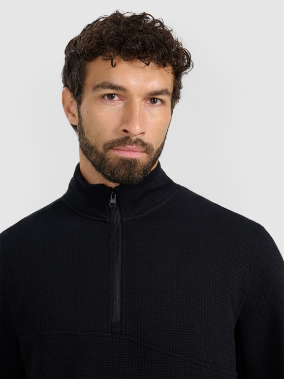 Męska bluza dresowa bez kaptura 4F 4FWAW25TSWSM1930 - czarna