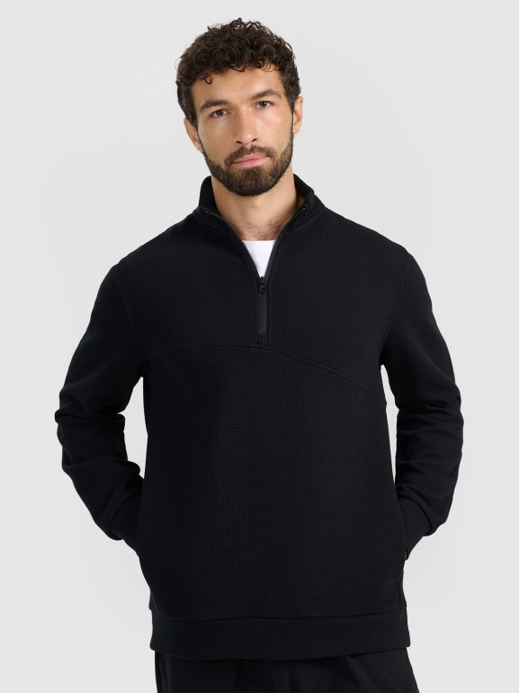 Męska bluza dresowa bez kaptura 4F 4FWAW25TSWSM1930 - czarna