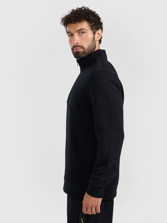 Męska bluza dresowa bez kaptura 4F 4FWAW25TSWSM1930 - czarna