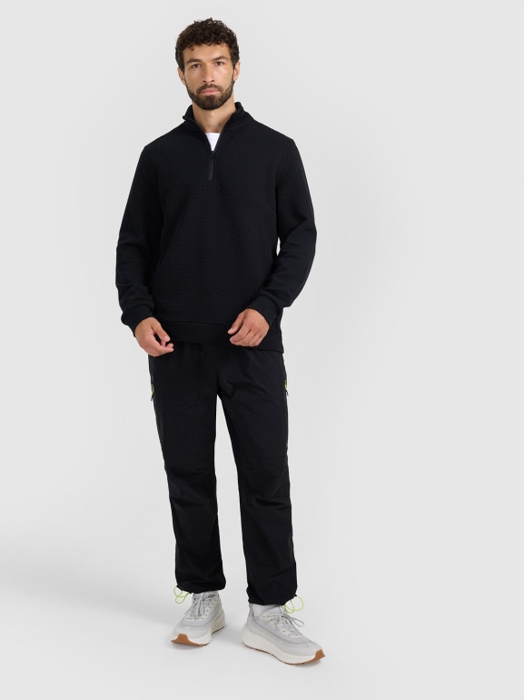 Męska bluza dresowa bez kaptura 4F 4FWAW25TSWSM1930 - czarna