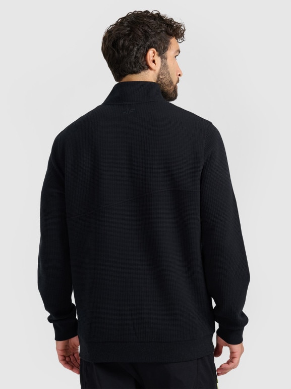 Męska bluza dresowa bez kaptura 4F 4FWAW25TSWSM1930 - czarna