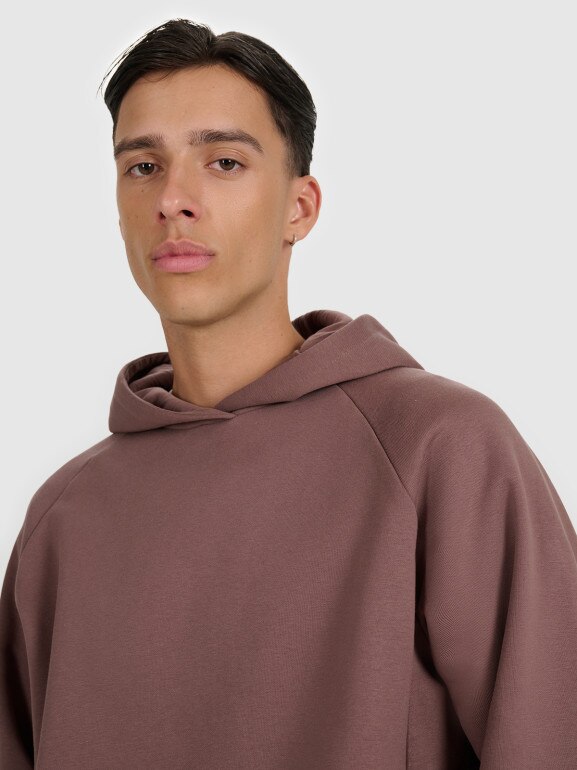 Męska bluza nierozpinana bez kaptura 4F 4FWAW25TSWSM1946 - brązowa