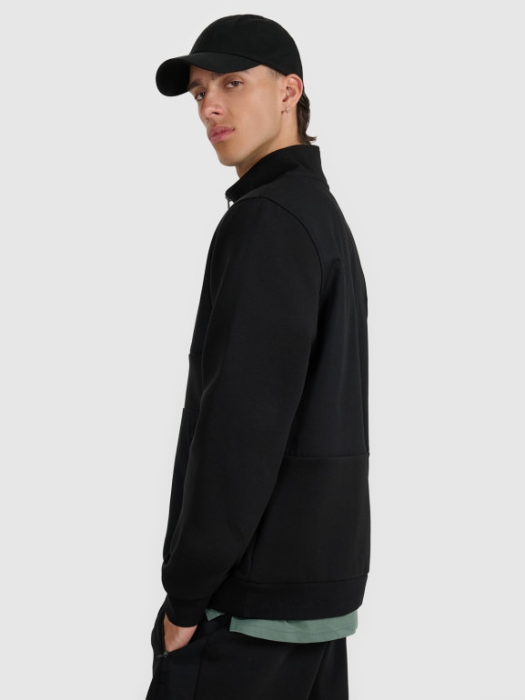 Męska bluza nierozpinana bez kaptura 4F 4FWAW25TSWSM1947 - czarna