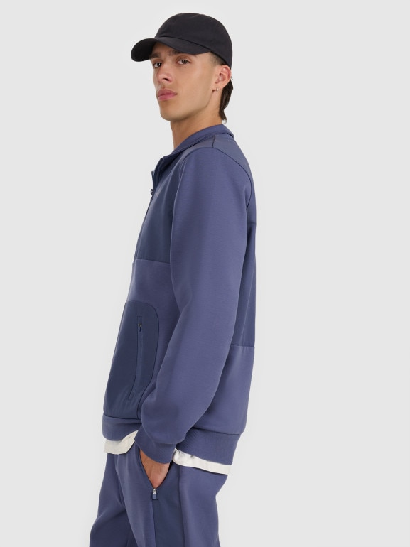 Męska bluza nierozpinana bez kaptura 4F 4FWAW25TSWSM1947 - granatowa