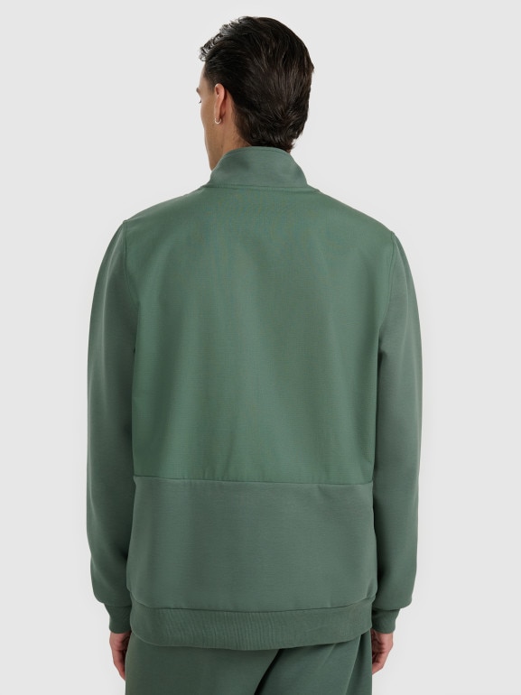 Męska bluza nierozpinana bez kaptura 4F 4FWAW25TSWSM1947 - zielona