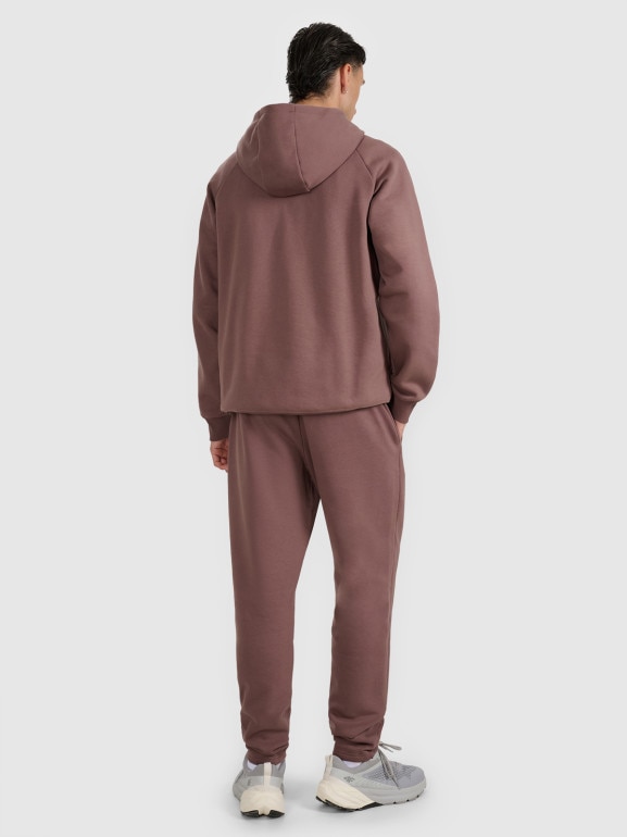 Męskie spodnie dresowe 4F 4FWAW25TTROM1251 - brązowe