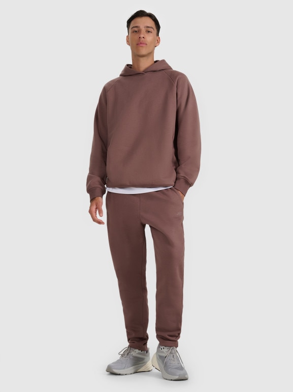 Męskie spodnie dresowe 4F 4FWAW25TTROM1251 - brązowe