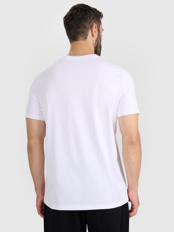 Męski t-shirt z nadrukiem 4F 4FWAW25TTSHM2359 - biały