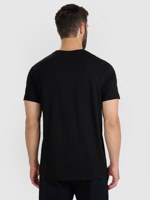 Męski t-shirt z nadrukiem 4F 4FWAW25TTSHM2359 - czarny