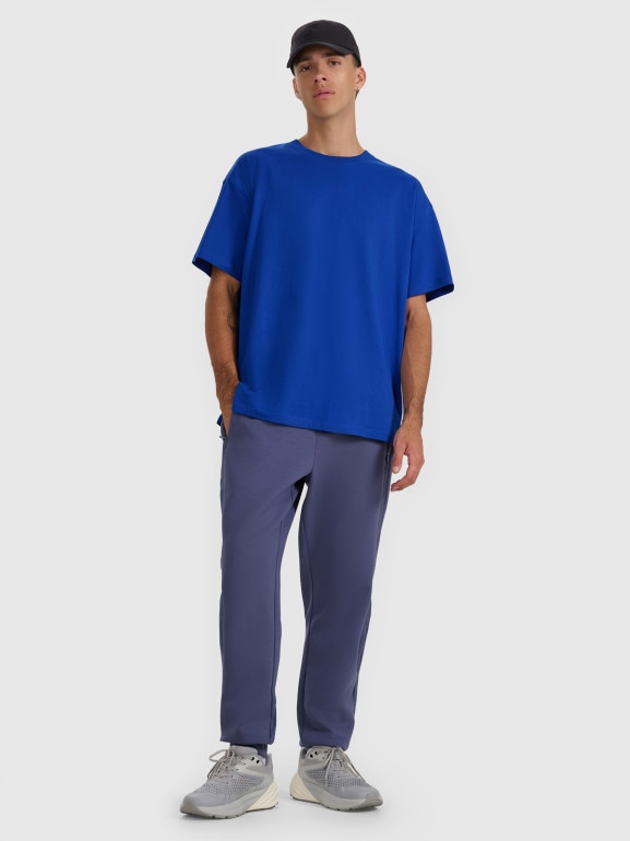 Męski t-shirt z nadrukiem 4F 4FWAW25TTSHM2403 - niebieski