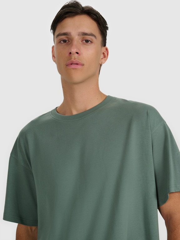 Męski t-shirt z nadrukiem 4F 4FWAW25TTSHM2403 -khaki