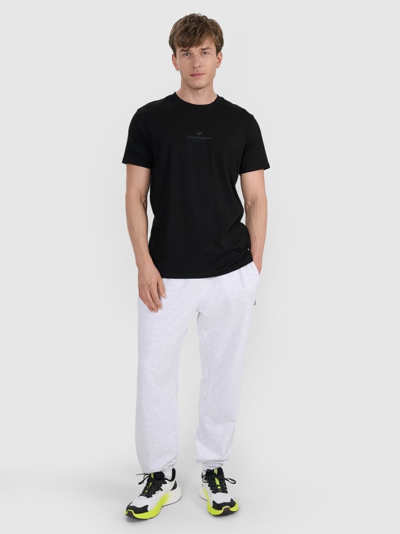 Męski t-shirt z nadrukiem 4F 4FWAW25TTSHM2961 - czarny