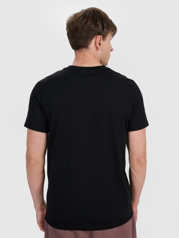 Męski t-shirt z nadrukiem 4F 4FWAW25TTSHM2962 - czarny