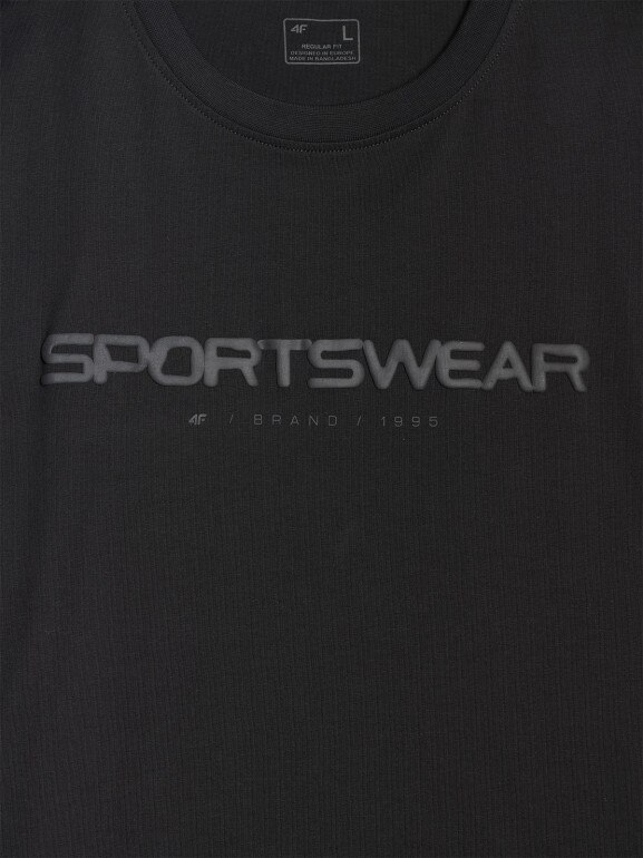 Męski t-shirt z nadrukiem 4F 4FWAW25TTSHM2962 - czarny