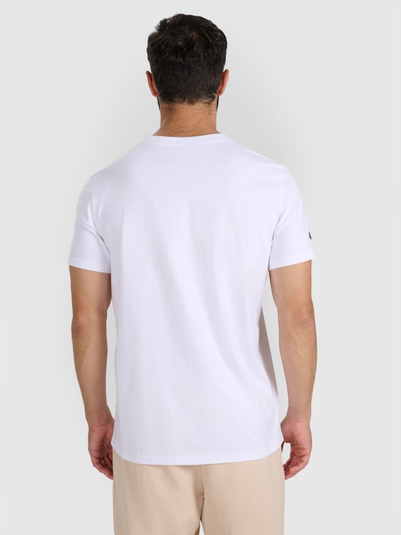 Męski t-shirt z nadrukiem 4F 4FWAW25TTSHM3121 - biały