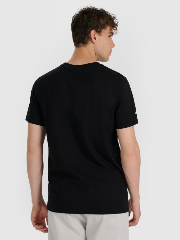Męski t-shirt z nadrukiem 4F 4FWAW25TTSHM3121 - czarny