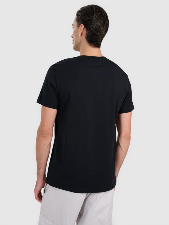 Męski t-shirt z nadrukiem 4F 4FWAW25TTSHM3124 - czarny