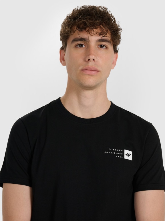 Męski t-shirt z nadrukiem 4F 4FWAW25TTSHM3131 - czarny