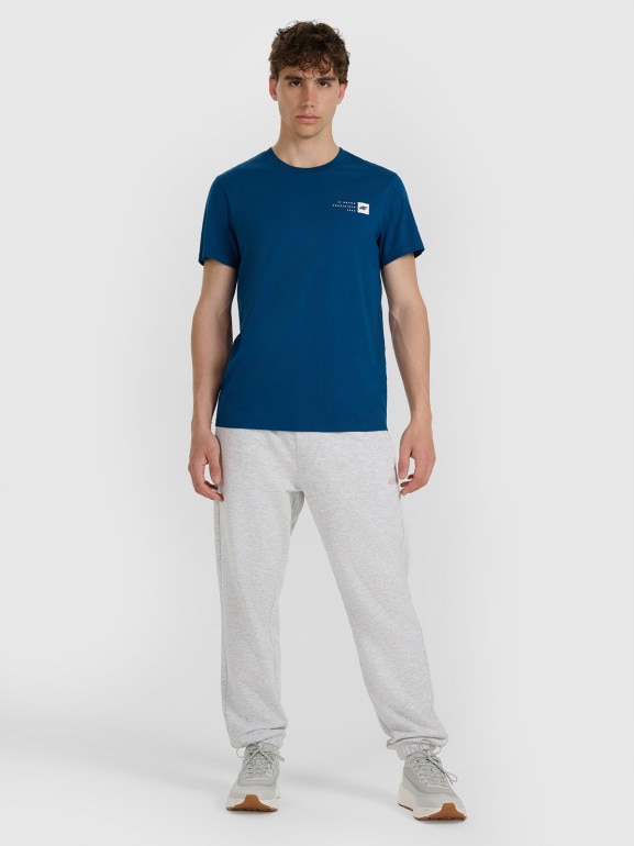 Męski t-shirt z nadrukiem 4F 4FWAW25TTSHM3131 - granatowy