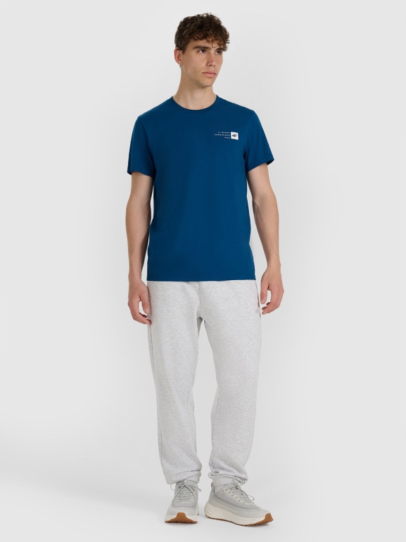 Męski t-shirt z nadrukiem 4F 4FWAW25TTSHM3131 - granatowy
