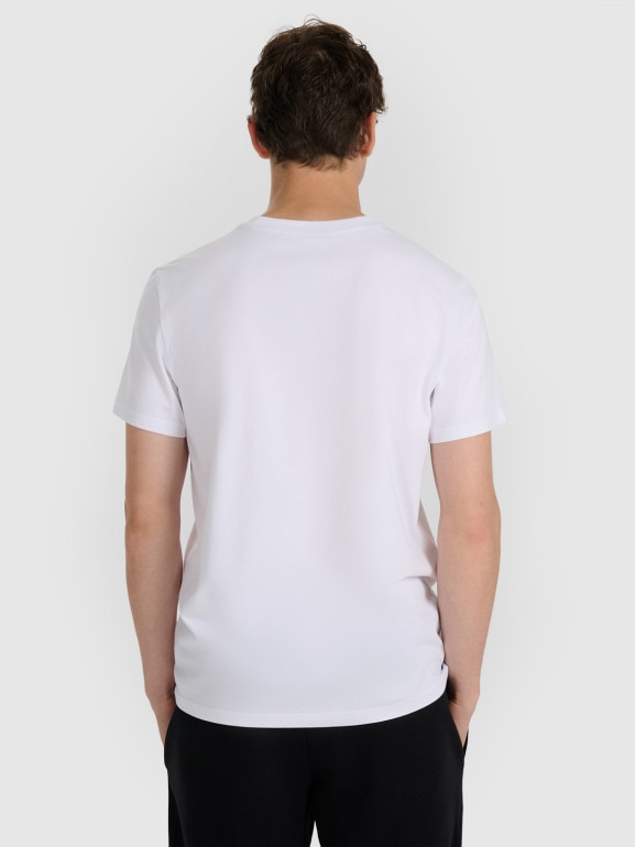 Męski t-shirt z nadrukiem 4F 4FWAW25TTSHM3132 - biały