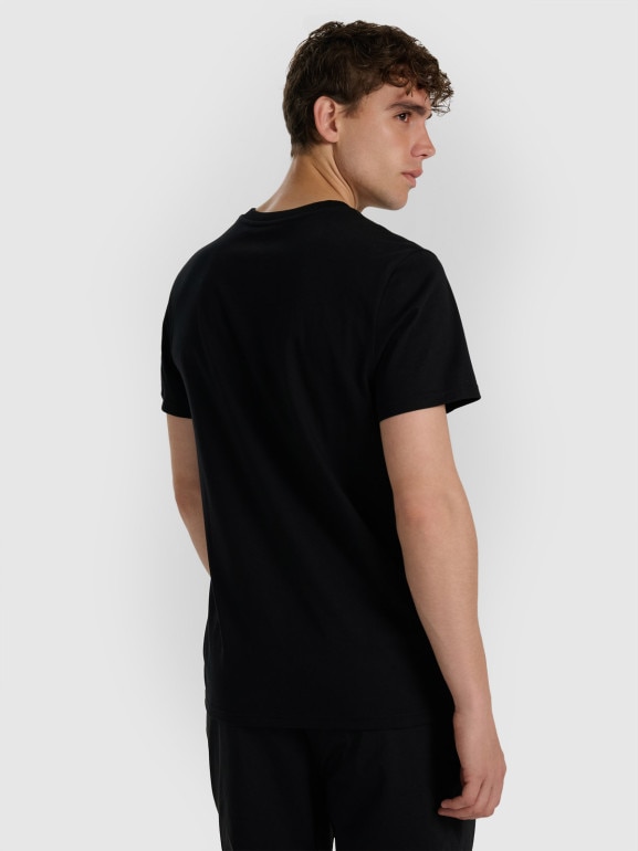 Męski t-shirt z nadrukiem 4F 4FWAW25TTSHM3132 - czarny