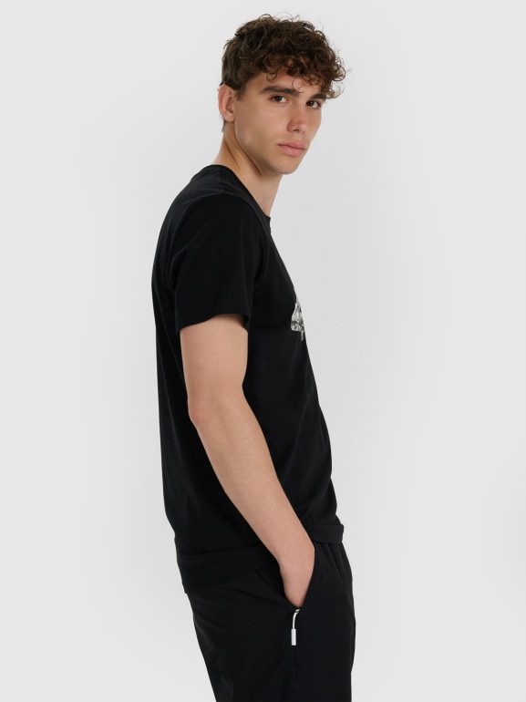 Męski t-shirt z nadrukiem 4F 4FWAW25TTSHM3132 - czarny