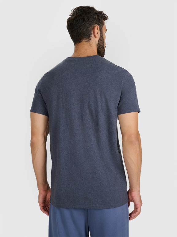 Męski t-shirt z nadrukiem 4F 4FWAW25TTSHM3132 - granatowy