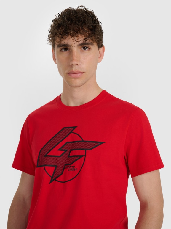 Męski t-shirt z nadrukiem 4F 4FWAW25TTSHM3133 - czerwony