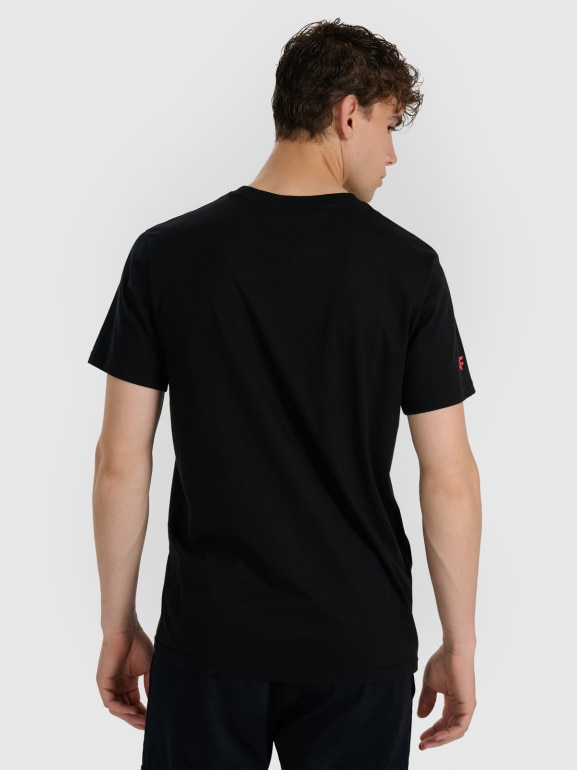 Męski t-shirt z nadrukiem 4F 4FWAW25TTSHM3135 - czarny