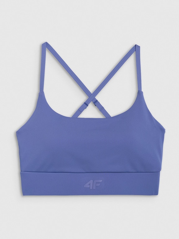 Damski biustonosz treningowy 4F 4FWAW25USBAF173 - granatowy