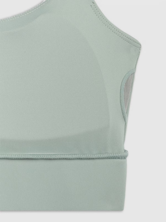 Damski biustonosz treningowy 4F 4FWAW25USBAF173 - zielony