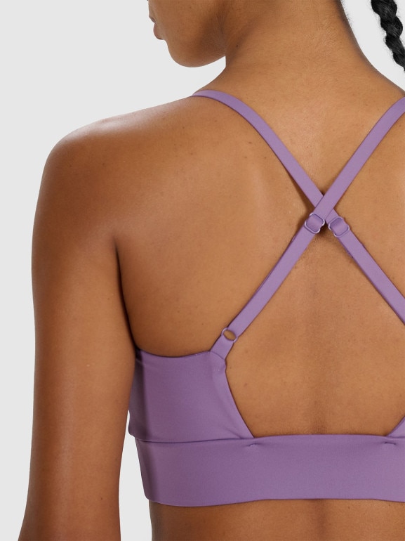 Damski biustonosz treningowy 4F 4FWAW25USBAF173 - fioletowy