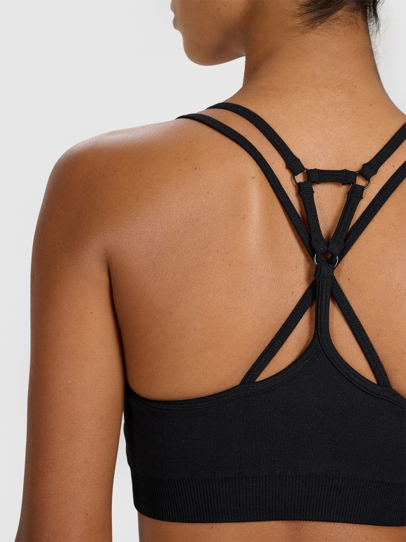 Damski biustonosz treningowy 4F 4FWAW25USBAF218 - czarny