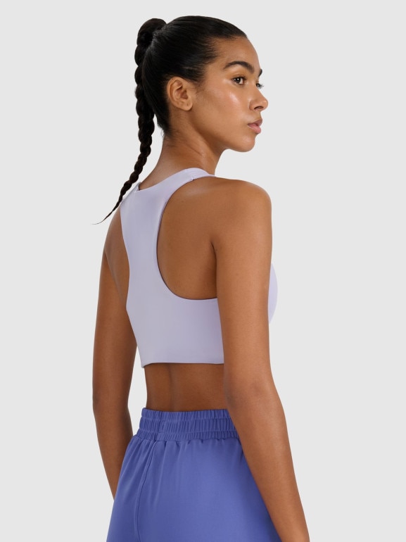 Damski biustonosz treningowy 4F 4FWAW25USBAF225 - niebieski